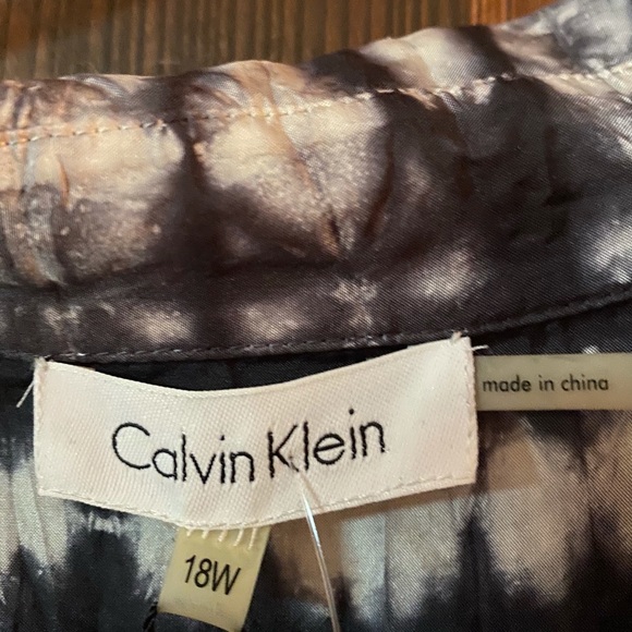 Calvin Klein Black & White Tie-Dye Dress Size 18 - Picture 2 of 2